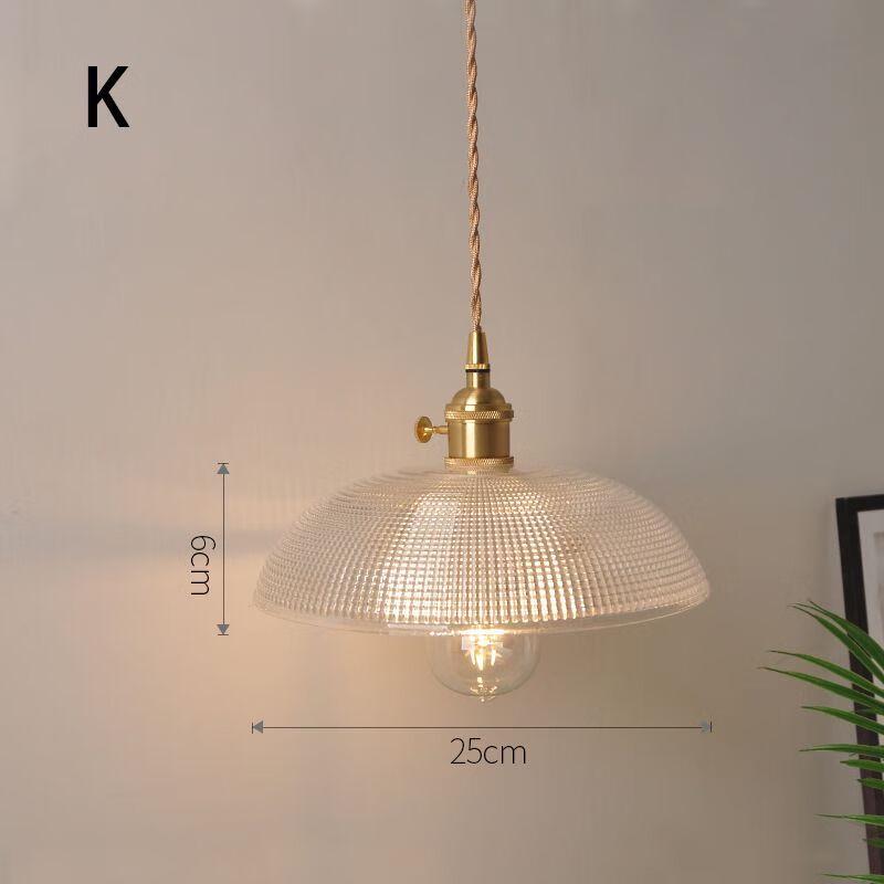 UOSU Vintage Glass Crystal Pendant Light