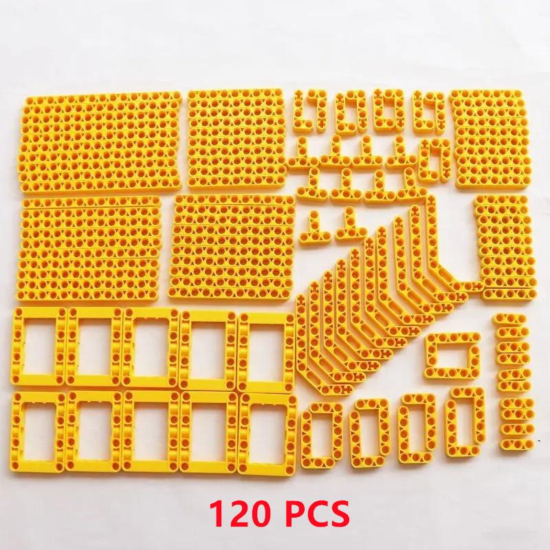 

120 Pcs/lot Hot Sales Technical Parts Liftarm Beam 12 Sizes Mixed MOC Bricks Building Blocks DIY Toys For Kid Boys Bulk Set жёлтый
