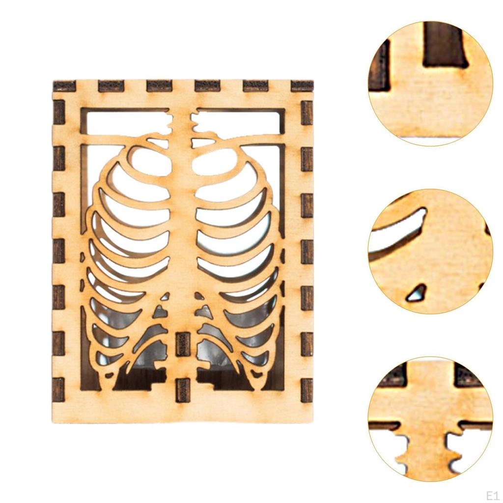 Halloween Desk Ornament Wooden Tealights Holder Home Indoor Rustic Natural Mantle Shelf Decoration