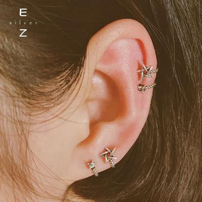 Korean S925 Silver Star Ear Clip - No Piercing Needed