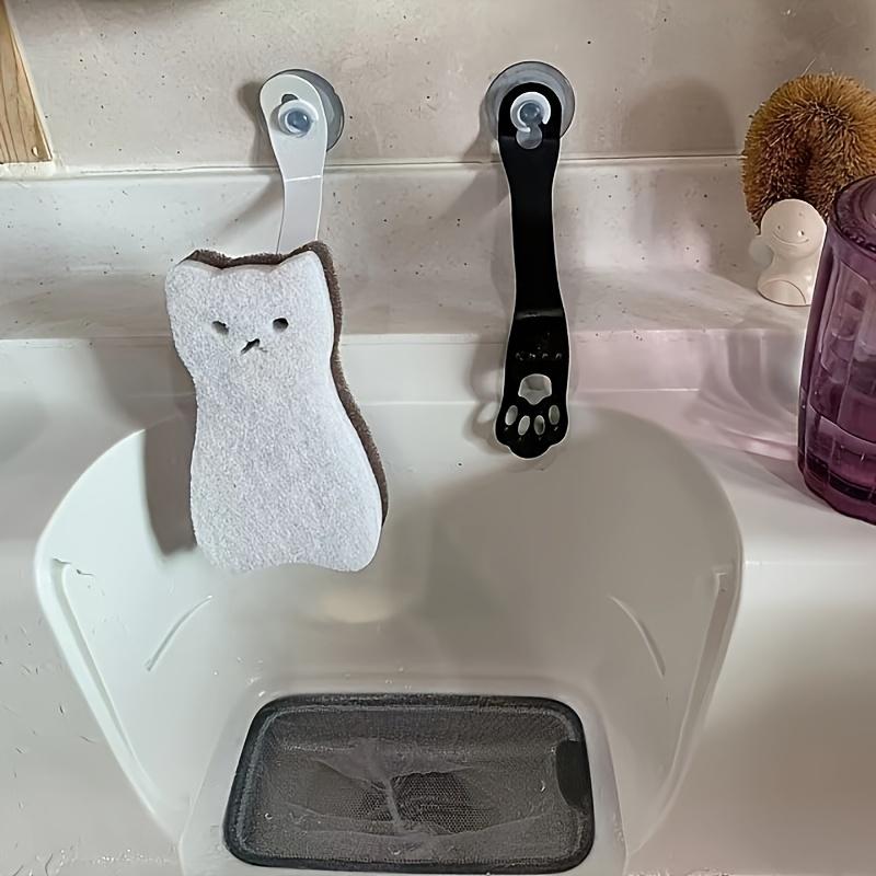 6PCS Cat-Shaped Sponge Scrubbers, Thickened PVA Cleaning Pads, Double-Sided Dish and Pot Cleaner Kitchen and Wall Cleaning Tools