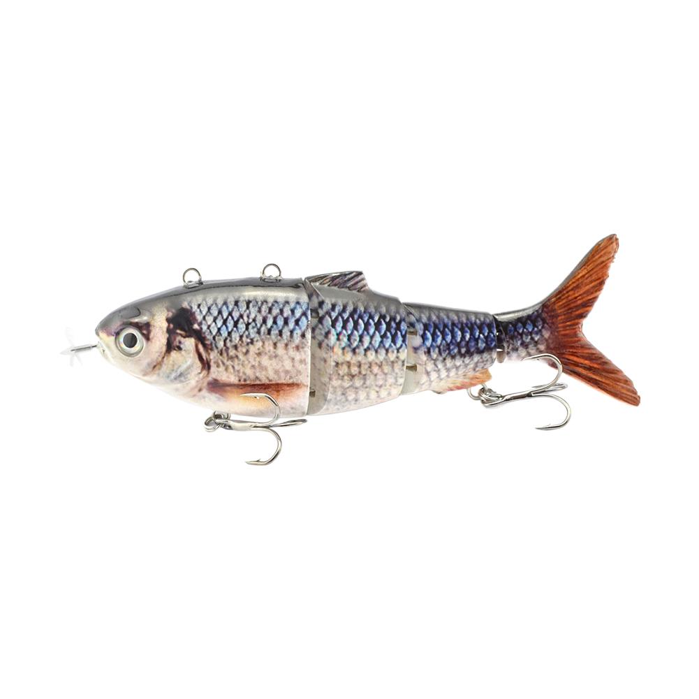 Automatische Swimbait Angelköder 13cm 4-Segment Mehrgelenkiger Köder Elektrischer Robotischer Angelköder Auto USB Wiederaufladbar Pesca