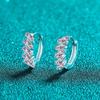 Xin De Yi S925 Sterling Silver Moissanite Emerald Rectangular Stud Earrings - Elegant High-End Gift for Women