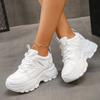 Women's Chunky Sneakers White Black Platform Sports Shoes for Women Height-increasing Shoes Thick Bottom Vulcanized Shoes Woman