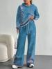 Bohemian Style European And American Autumn And Winter Casual Long-Sleeved Suit Women'S Hooded Sweater Trousers Suit