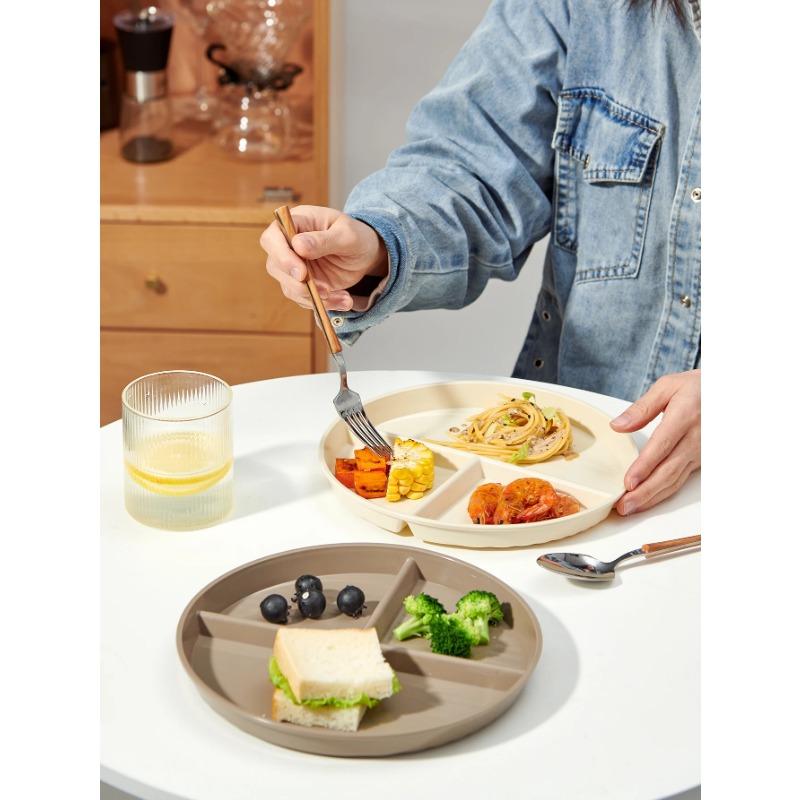 

Пластина для контролю порцій для дорослих, жінок, кругла баріатрична контрольна пластина для схуднення, багаторазова пластикова розділена пластина з 3 хакі