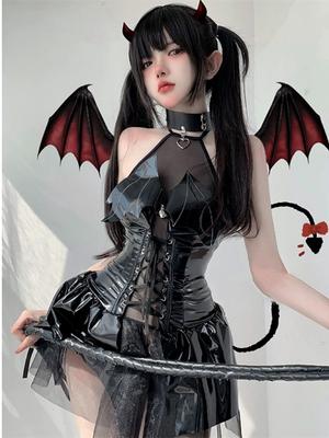 Dark Witch Hollow Sleeveless Christmas Costumes Demon Game Dress Bandage Sexy Lingerie Uniform Halloween Costumes For Women Sex