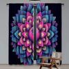 Flat Printing Scene Curtains Floral Lotus Radiance Digital Printed Polyester Drapes Birthday Party Use All Season Curtain Set Of 2 Made Washable