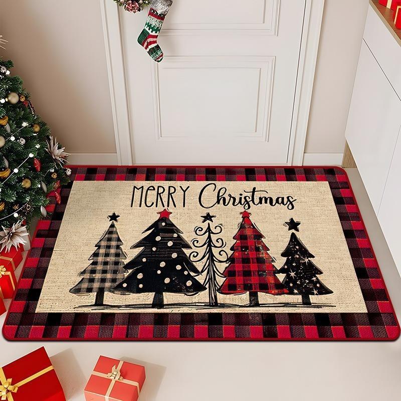 Christmas Bedroom Bathroom Bathroom Anti-Slip Carpet Merry Christmas Decorative Carpet Home Decoration