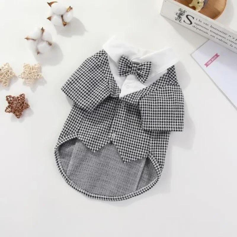 

Small Dog Wedding Suit Tuxedo Boy Male Dog Clothes Coat Cat Puppy Yorkie Pomeranian Maltese Poodle Bichon Schnauzer Clothing XS（old） серый