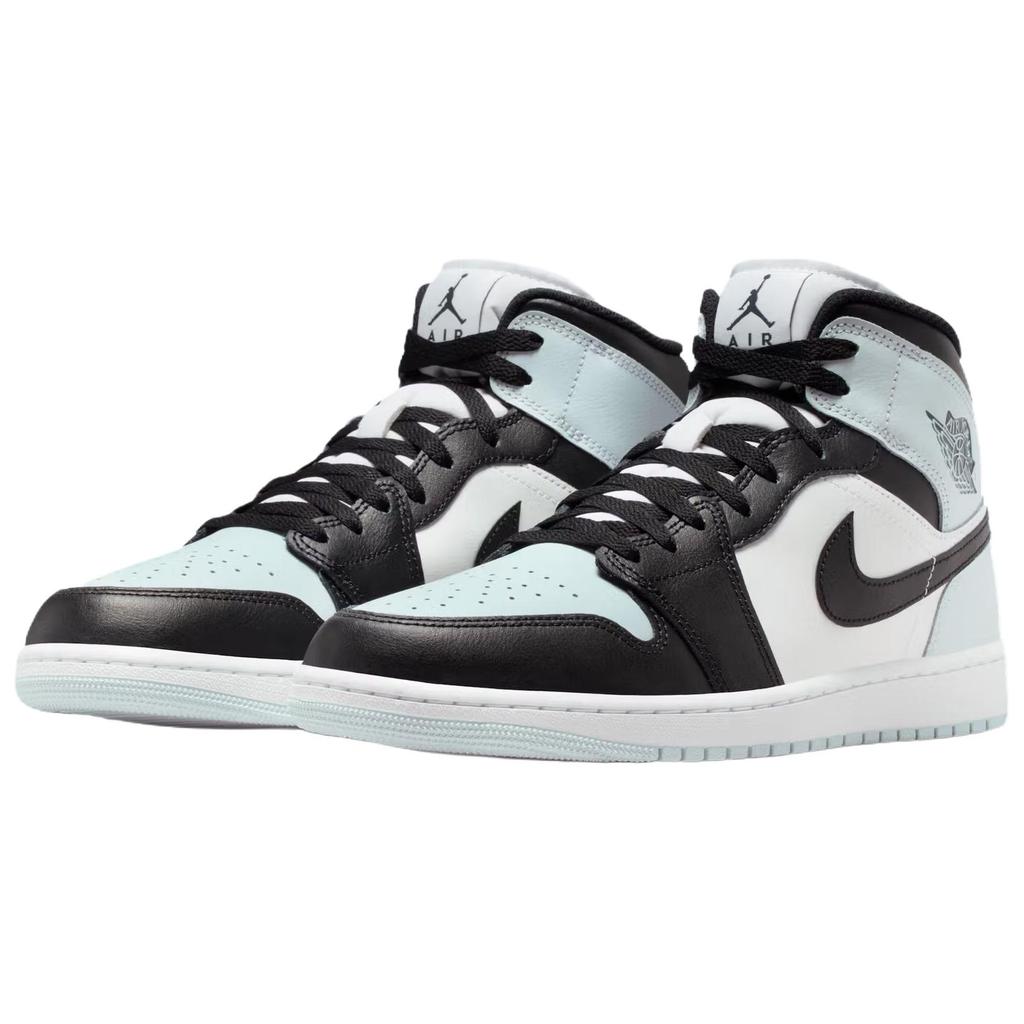 Jordan Air Jordan 1 Support Lightweight Mid top Vintage Basketball Shoes Men's Black White Blue DQ8426-002
