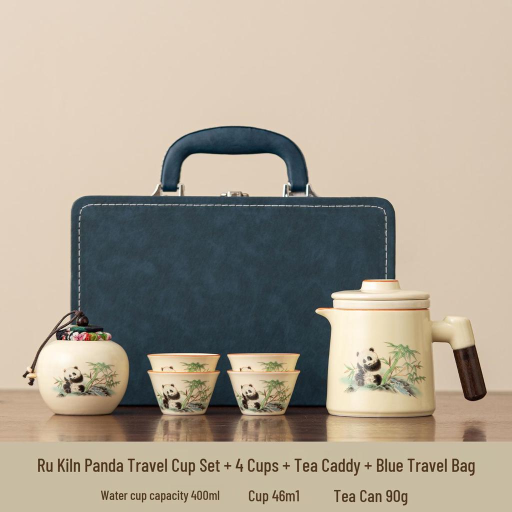 Portable Travel Tea Set: Quick-Brew Pot with Four Cups, New Style for Young People On the Go