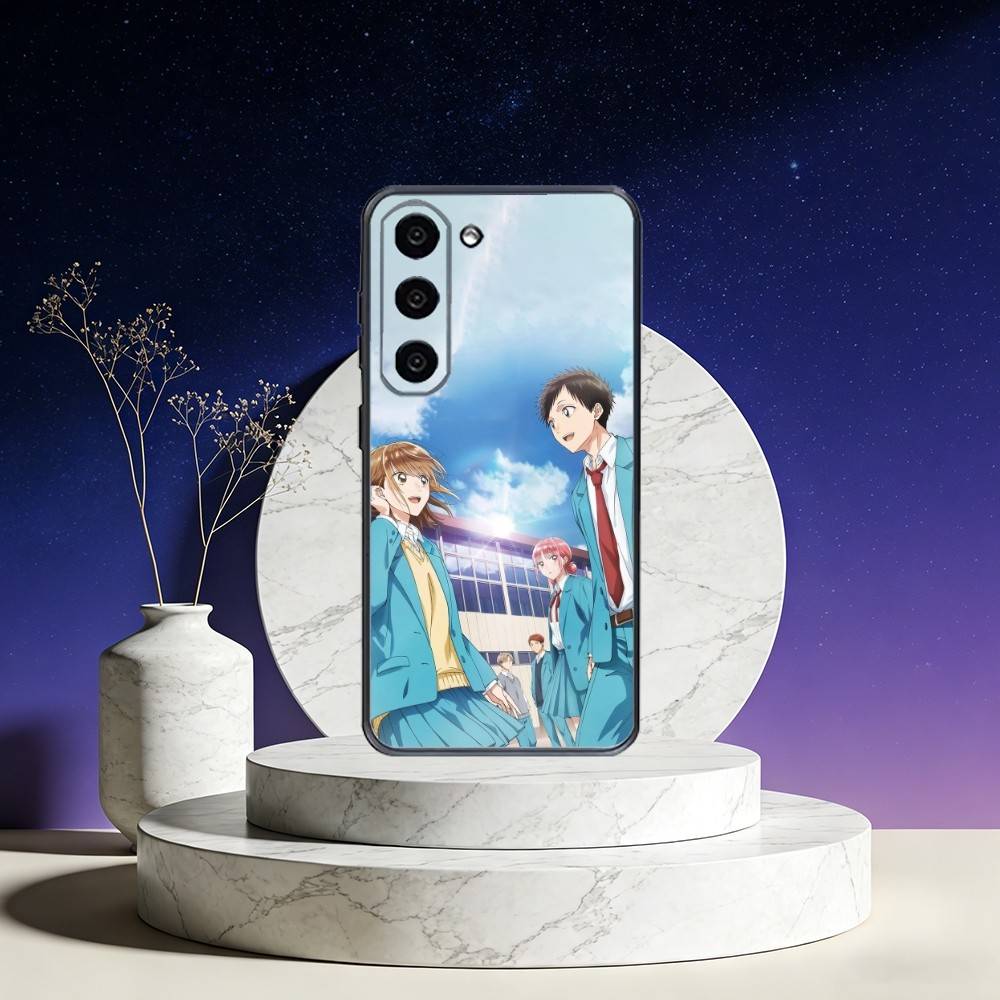 Blue Box Anime Cute Phone Case For Samsung Galaxy A73,A72,A71,A70,A53,A52,A51,Others Soft Black Cover
