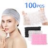 100Pcs Disposable Headbands for Women Spa Facial Disposable Hairband Non-woven Fabric Headband for Makeup Travel Skin Care Soft