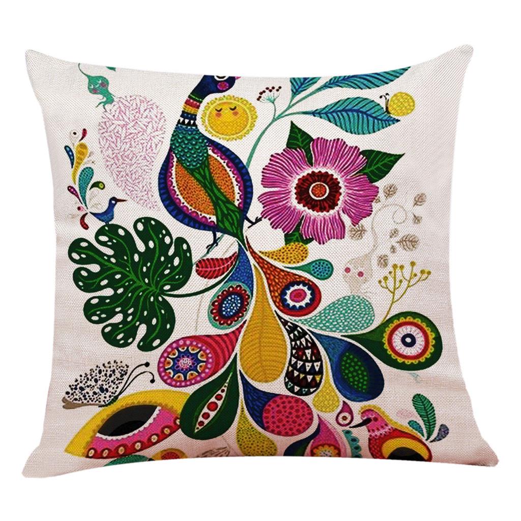 Cotton Linen Square Home Decorative Throw Pillow Case Sofa Waist Cushion Cover