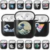 Soft Black Silicone Case for Apple Airpods Pro 3 2 1 The Great Wave of Kanagawa Bluetoooth Wireless Earphone Cases Airpod Cover
