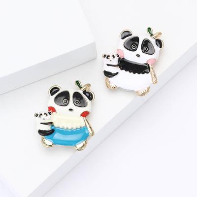 Cartoon Alloy Enamel Panda Brooch Versatile Cute Men'S And Women'S Sweater Coat Corsage Ornament Pin