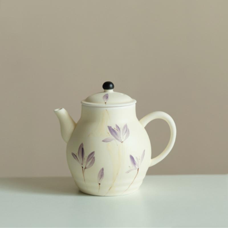 

Китайский керамический чайник Ручной работы Чайник с орхидеей Красивый заварник для чая Бытовой чайник с шаровым отверстием Портативный набор для чая 120 мл