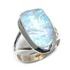 Natural Rainbow Moonstone Gemstone 925 Solid Sterling Silver Ring Size 8.5 f9U81