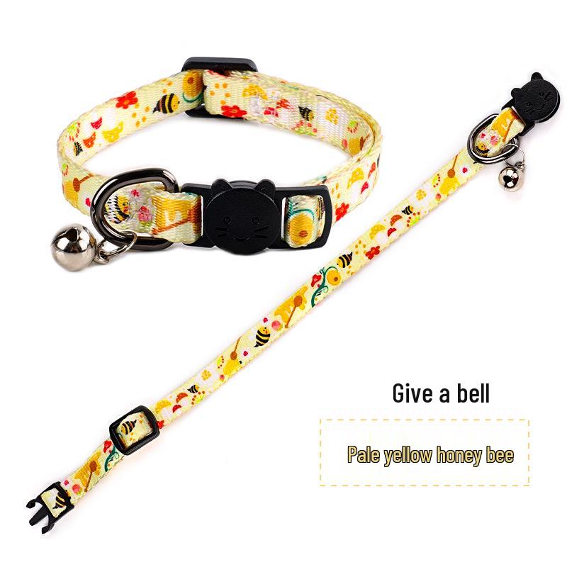 Cute Printed Bell Cat Collar 
