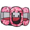 Foldable Pet Playpen Mesh Open Air Exercise Pen Tent House Playground for Dogs and CatsXBD95 Pink
