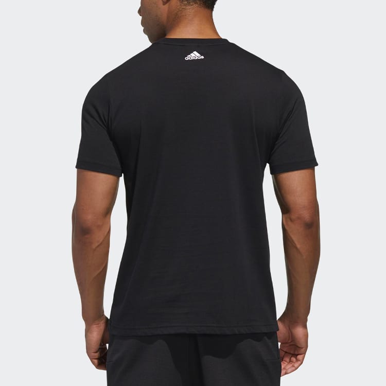Adidas T Shirts Men's Black Crew Neck Moderate Straight Fit GH4419