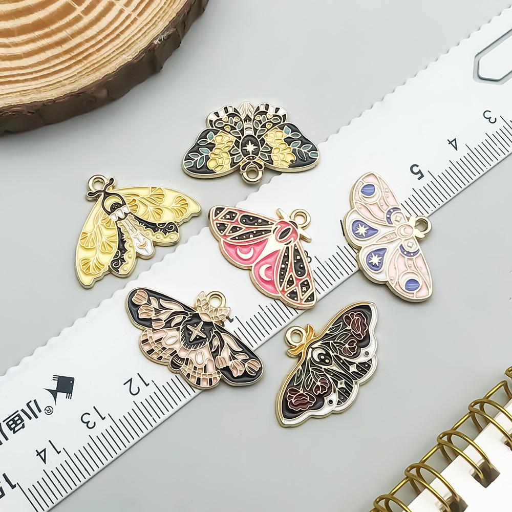 Colorful Enamel Alloy Butterfly & Leaf Pendant Charm for DIY Jewelry