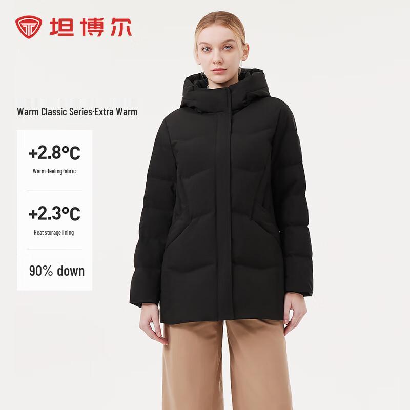 

Tanboer Women s Mid-length Loose Hooded Thick Down Jacket TBF510506D XL