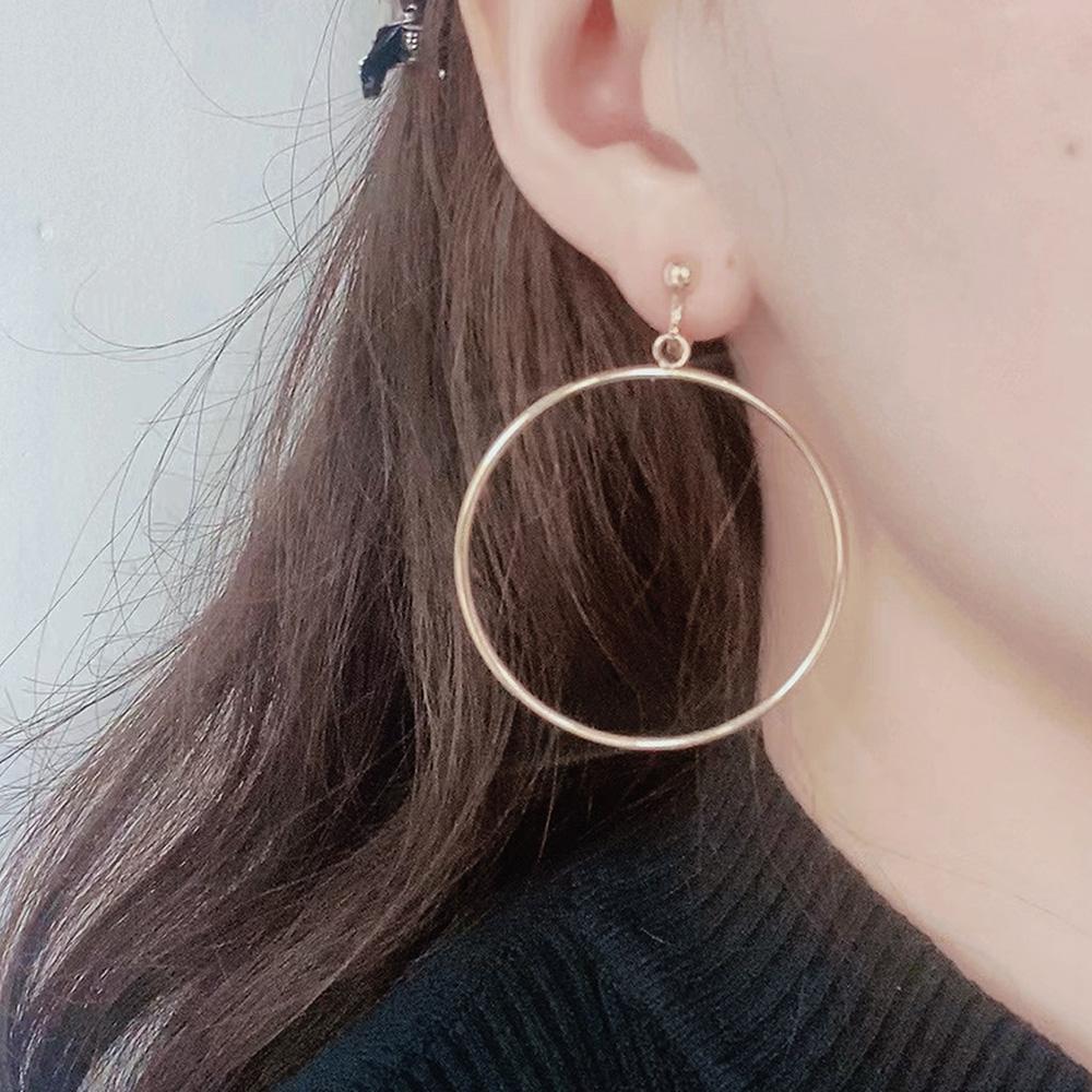 Orecchini a Clip Cerchio Grande Rotondo Non Forati per Donna Minimalisti Grande Geometrico Ear Cuff Orecchini Festa Gioielli in Metallo
