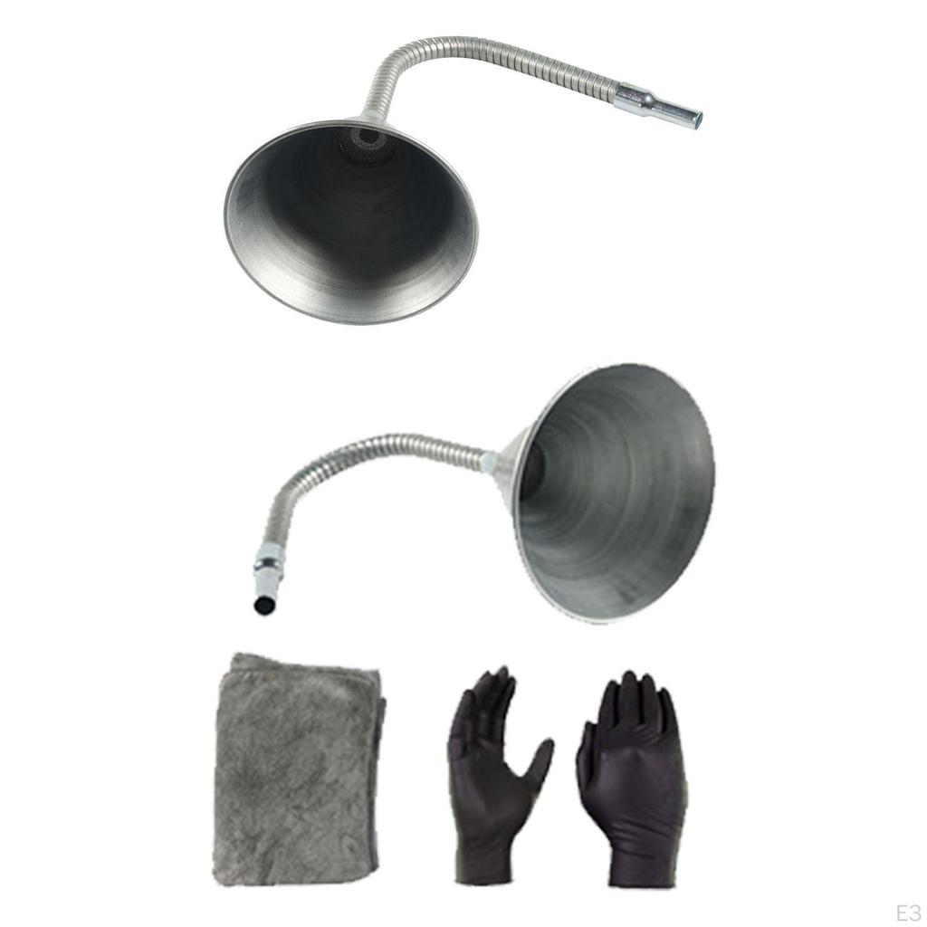 Steel Bendable Spout Funnel with Filter Automotive High Accuracy Extended Oil for