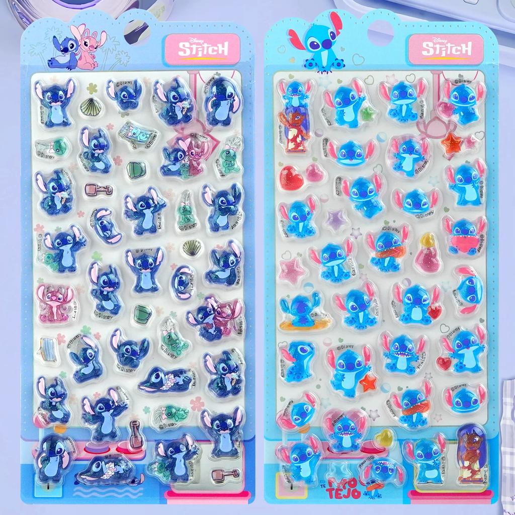 Genuine Stitch 3d Stereo Crystal Sticker Cute Cartoon Hand Account DIY Stickers Phone Cases Decorative Water Cup Stickers