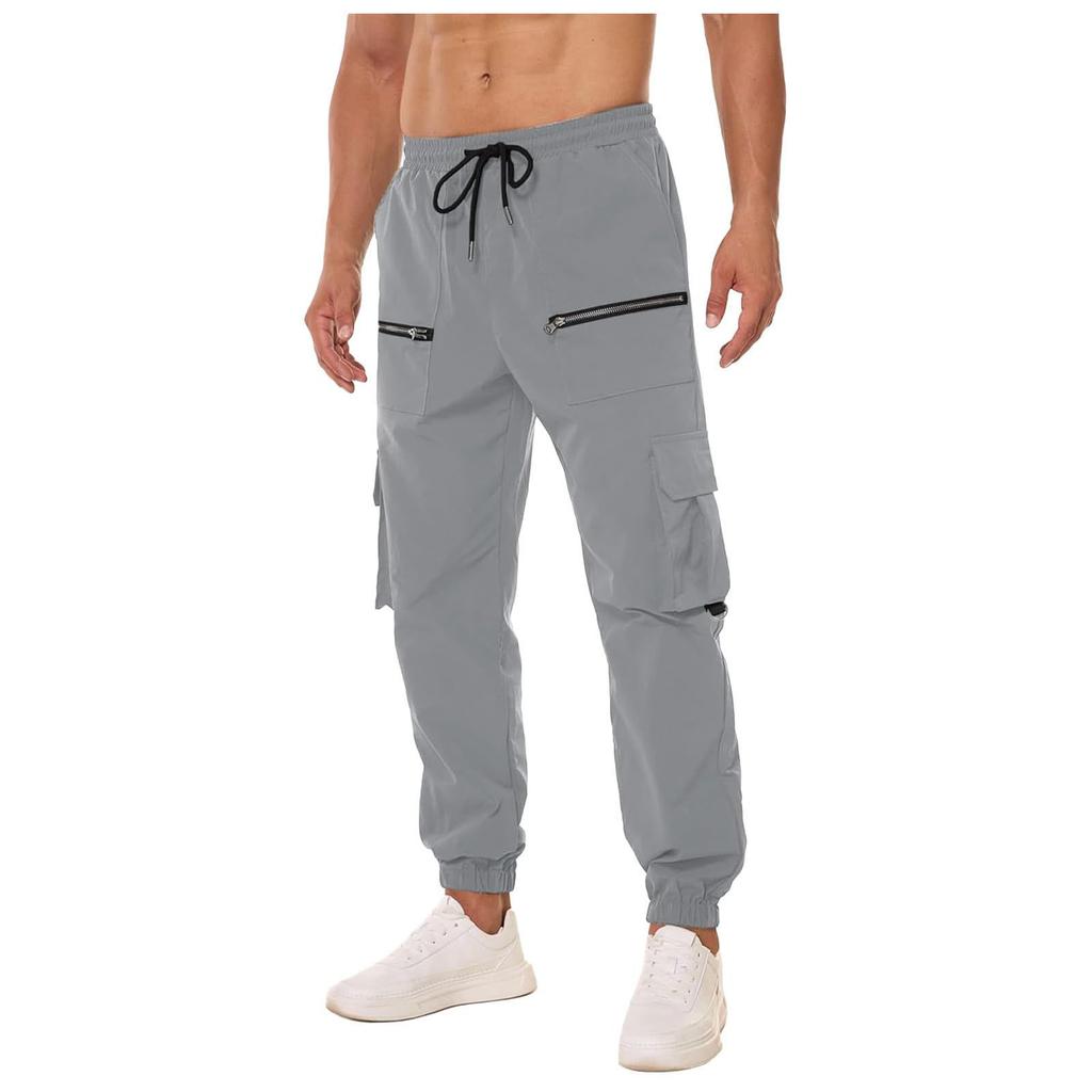 Pánská kombinéza se stahovací šňůrkou Ležérní kalhoty s více kapsami Turistické kalhoty Bavlněné keprové kalhoty