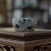 Hand-Painted Blue & White Coarse Pottery Teacup Set - Ceramic Gongfu Tea Cup, Small Cup for Pu'er Tea Ceremony