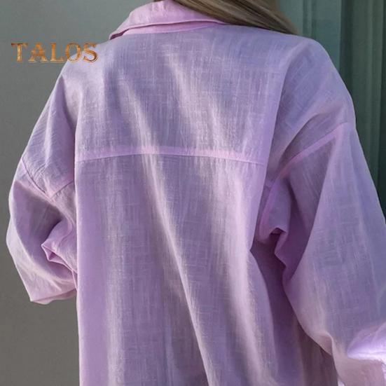 Dámské košile s dlouhým rukávem a klopou, jednořadé košile, jednobarevné, volné, halenka, podzimní, ležérní topy