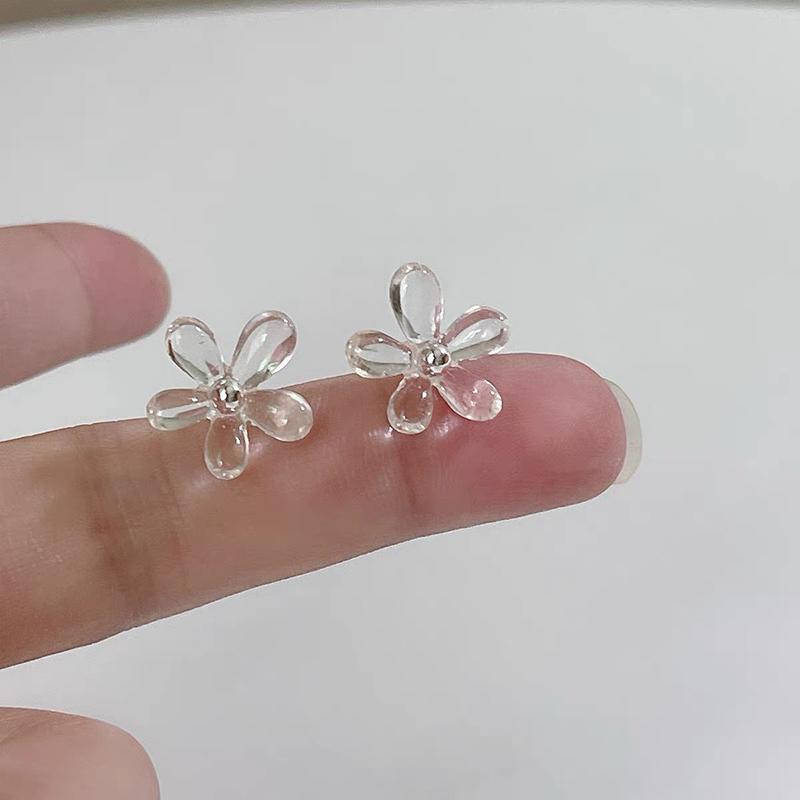 Transparent Geometric Earrings Made Resin Metal Combined Fashionable Luxurious Trendy Design Earrings Women's Parties Jewelry