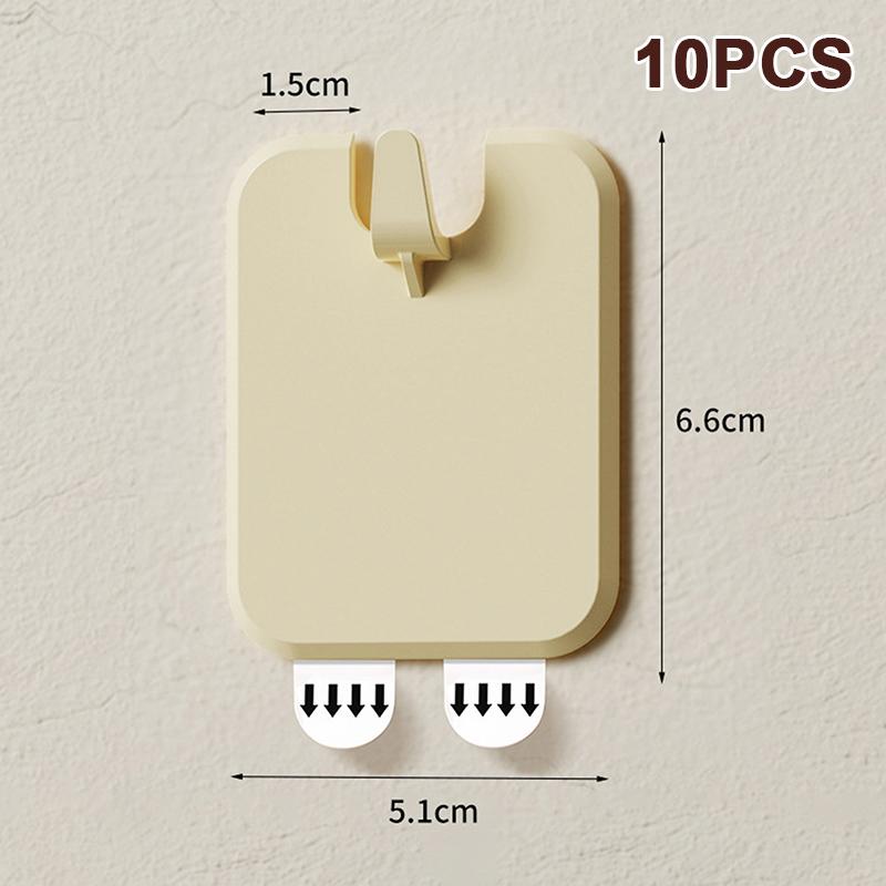 

1/2/10Pcs Picture Frame Hook Punch-Free Self-Adhesive Wall Hooks Strong Adhesive Seamless Wall Hanging Organizer 10pcs бежевый