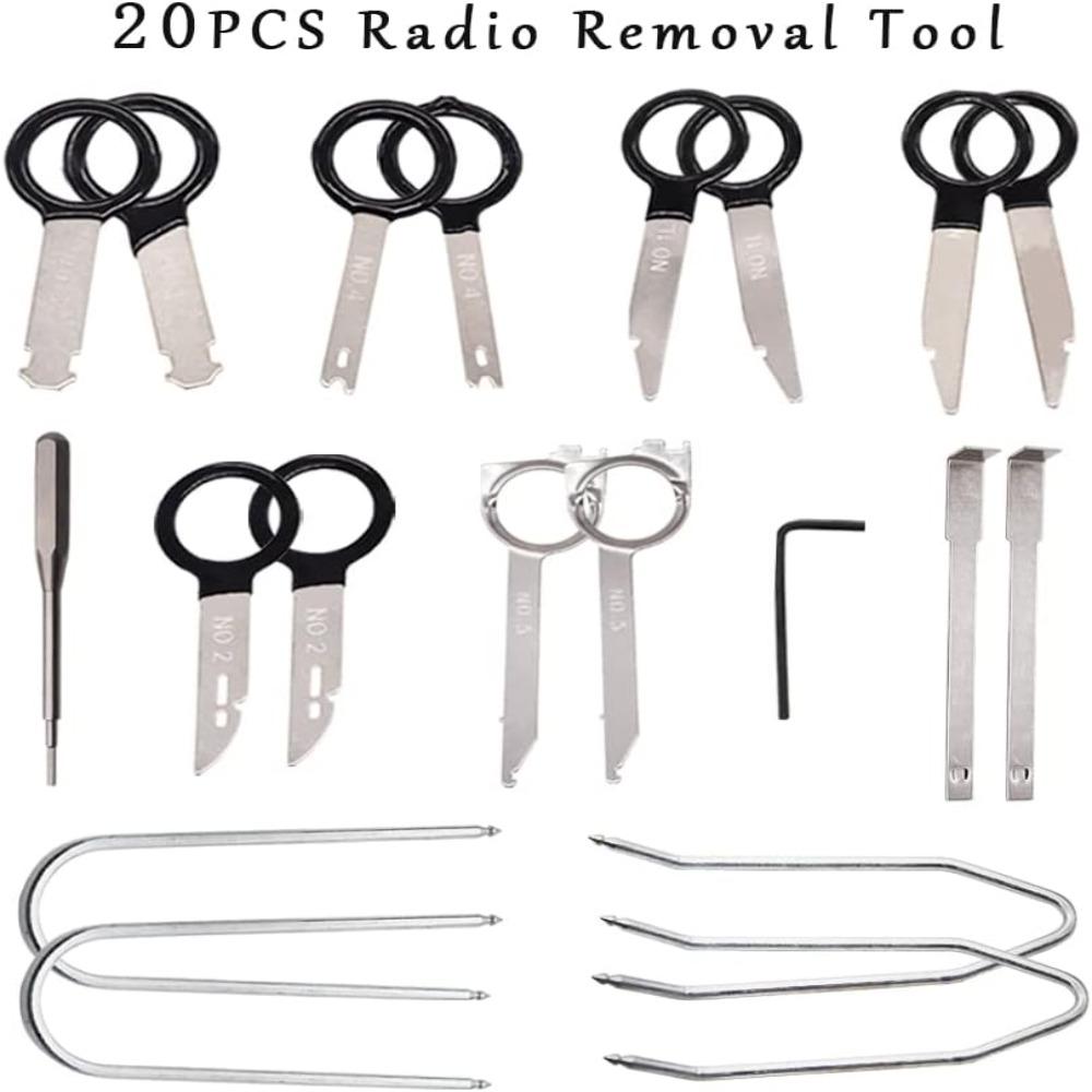 20PCS Blue Removal Pry Tool Kit Stainless Steel Removal Tool Car Radio Removal Tool  For Truck