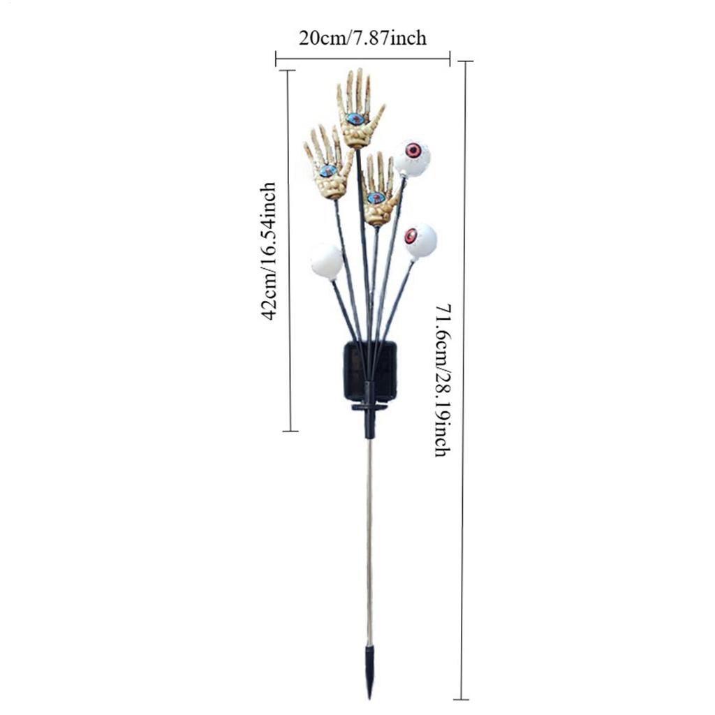 Eyeball Stake Lights Skeleton Hands Eyeball Stake Lights Solar Waterproof Spooky Decor For Halloween Garden Graveyard Pathway