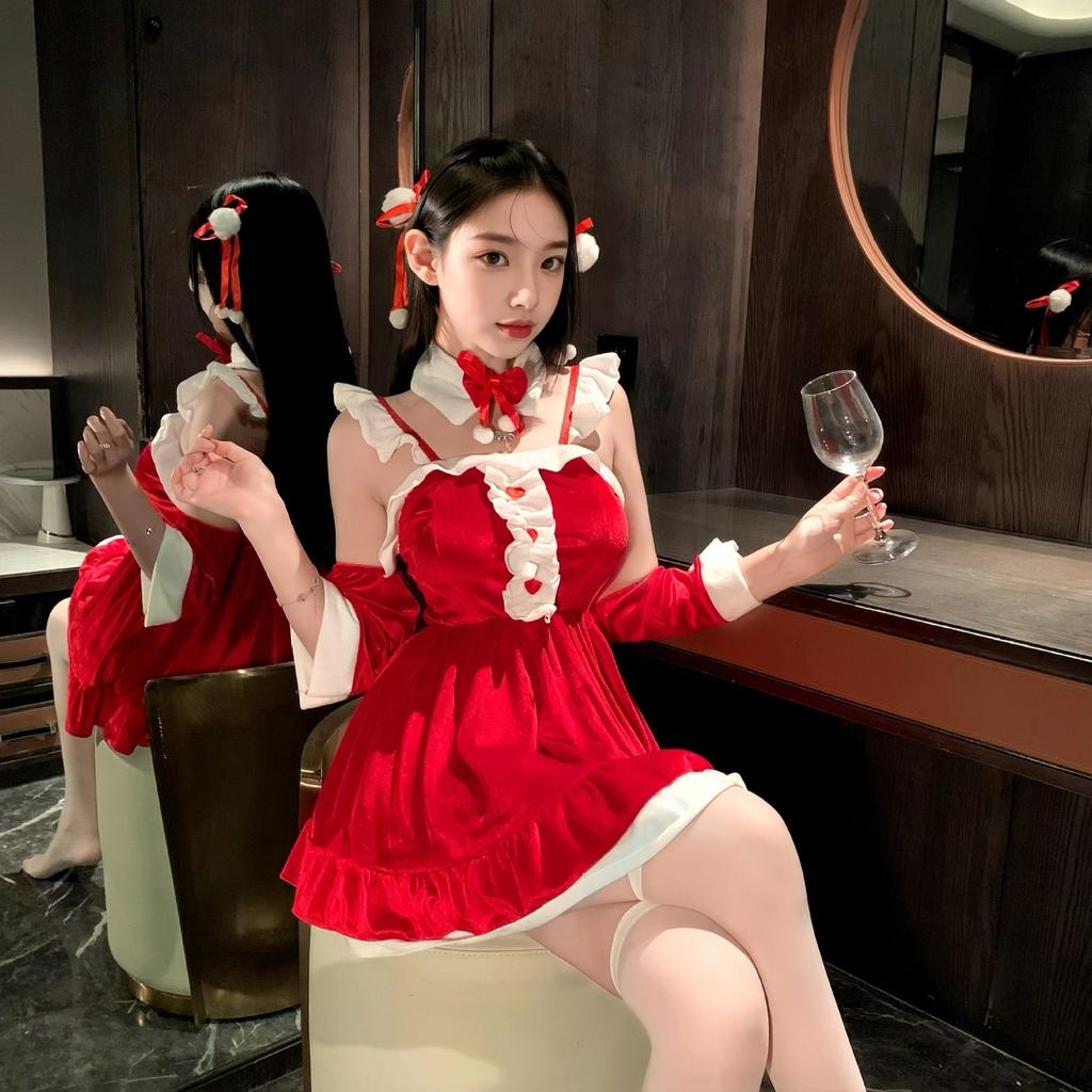 Sexy lingerie small breasts passion suit pure desire suspender skirt uniform seduction cute Christmas bunny suit