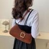 Stone Pattern Half-moon Underarm Bag Vintage Rectangle  Armpit Bag PU Leather Shoulder Bag  Girls