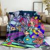 130×150 Kawaii Cartoon Flannel  Warm Cute Comfort Soft Plush blanket girls for sofa art living room office bedroom travel gift