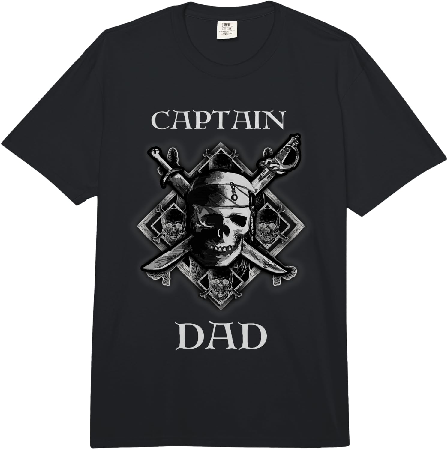 Captain Dad Pirate Funny Fun Comfort Colors Adult Heavyweight Unisex T-Shirt M