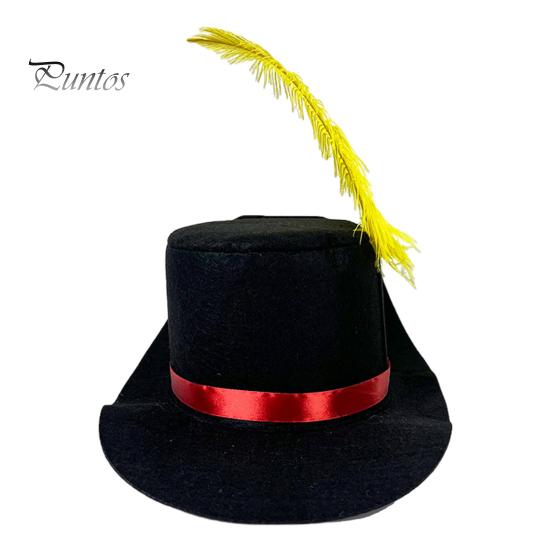 

Унисекс шляпа с перьями сценическая шляпа однотонный фетровый дизайн плоский верх широкополая шляпа снеговика шляпа для Хэллоуина косплей шляпа для взрослых и детей чёрный