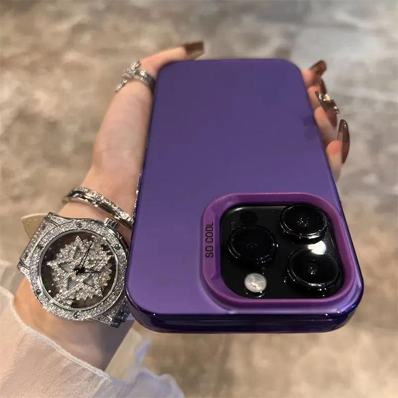 Luxury Plating Matte laser Phone Case For iPhone 16 Pro Max 15 14 13 12 11 Plus X XS XR Fashion Shockproof Bumper Cases Cover