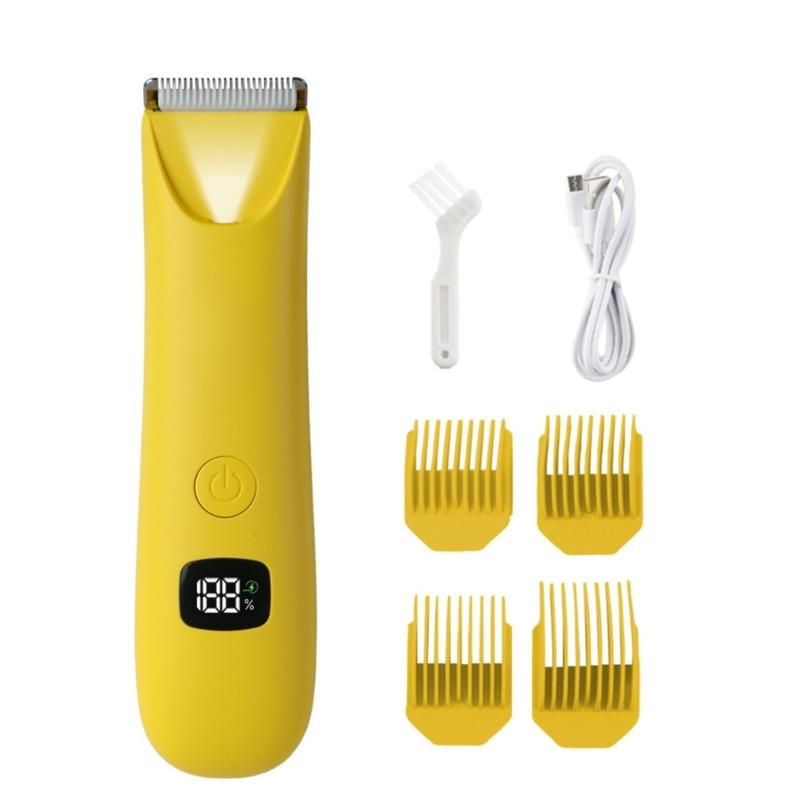 Rechargeable Cordless Hair Remover 600mAh Digital Display Hair Trimmer Lightweight Travel Friendly Electric Shaver жёлтый
