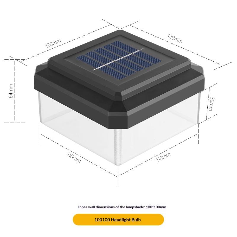 1Pcs Ip65 Waterproof Solar Fence Lamp Solar Led Light Post Cap Lights Led Fence Lighting Fence Warm White Home Garden Decoration