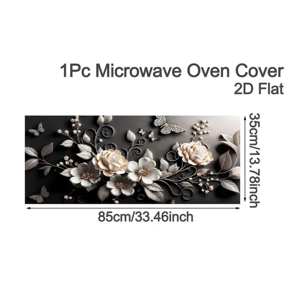 85x35cm Microwave Oven Dust Cover Oil Proof Waterproof Polyester Fabric Machine Protector Washable Protective Cover
