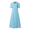 ZANZEA Women Casual Turn Down Collar Summer Short Sleeve Dress