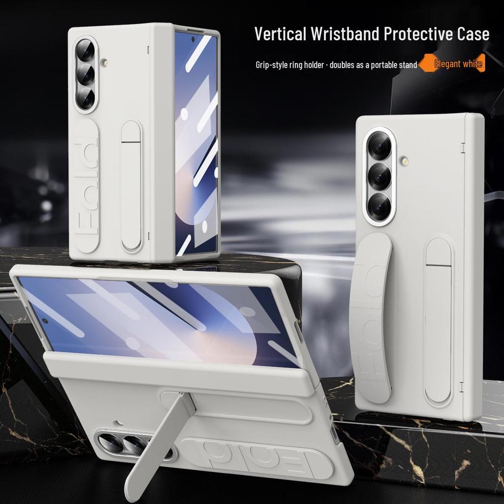 Samsung Z Fold7 Phone Case with Wristband, Pen Slot, Hinge Cover, and Screen Protection