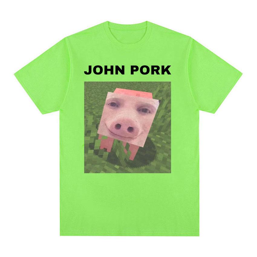 John Pork Funny Meme Tee Shirt Men Women Fashion Trending Short Sleeve T-shirt Male Summer Casual O-Neck Tops T Shirt Streetwear